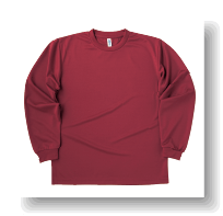 4.4ozドライロングスリーブTシャツ:バーガンディ
