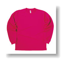 4.4ozドライロングスリーブTシャツ:ホットピンク