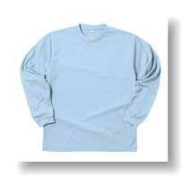 4.4ozドライロングスリーブTシャツ:ライトブルー
