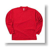 4.4ozドライロングスリーブTシャツ:レッド