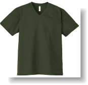 4.4ozドライVネックTシャツ:アーミーグリーン