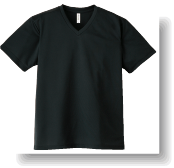 4.4ozドライVネックTシャツ:ブラック