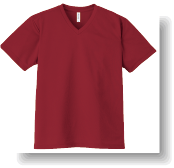 4.4ozドライVネックTシャツ:バーガンディ