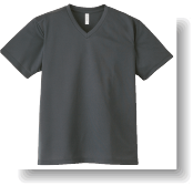 4.4ozドライVネックTシャツ:ダークグレー