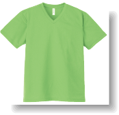 4.4ozドライVネックTシャツ：ライム