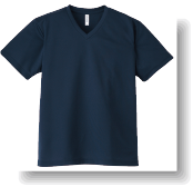 4.4ozドライVネックTシャツ:ネイビー