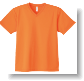 4.4ozドライVネックTシャツ:オレンジ