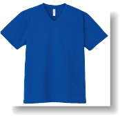 4.4ozドライVネックTシャツ:ロイヤルブルー