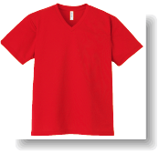 4.4ozドライVネックTシャツ:レッド