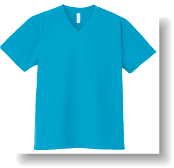 4.4ozドライVネックTシャツ:ターコイズ
