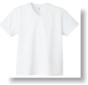 4.4ozドライVネックTシャツ:ホワイト