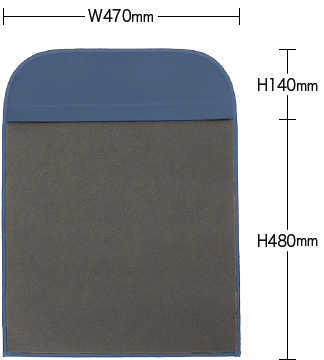 レギュラータイプ：背もたれ面